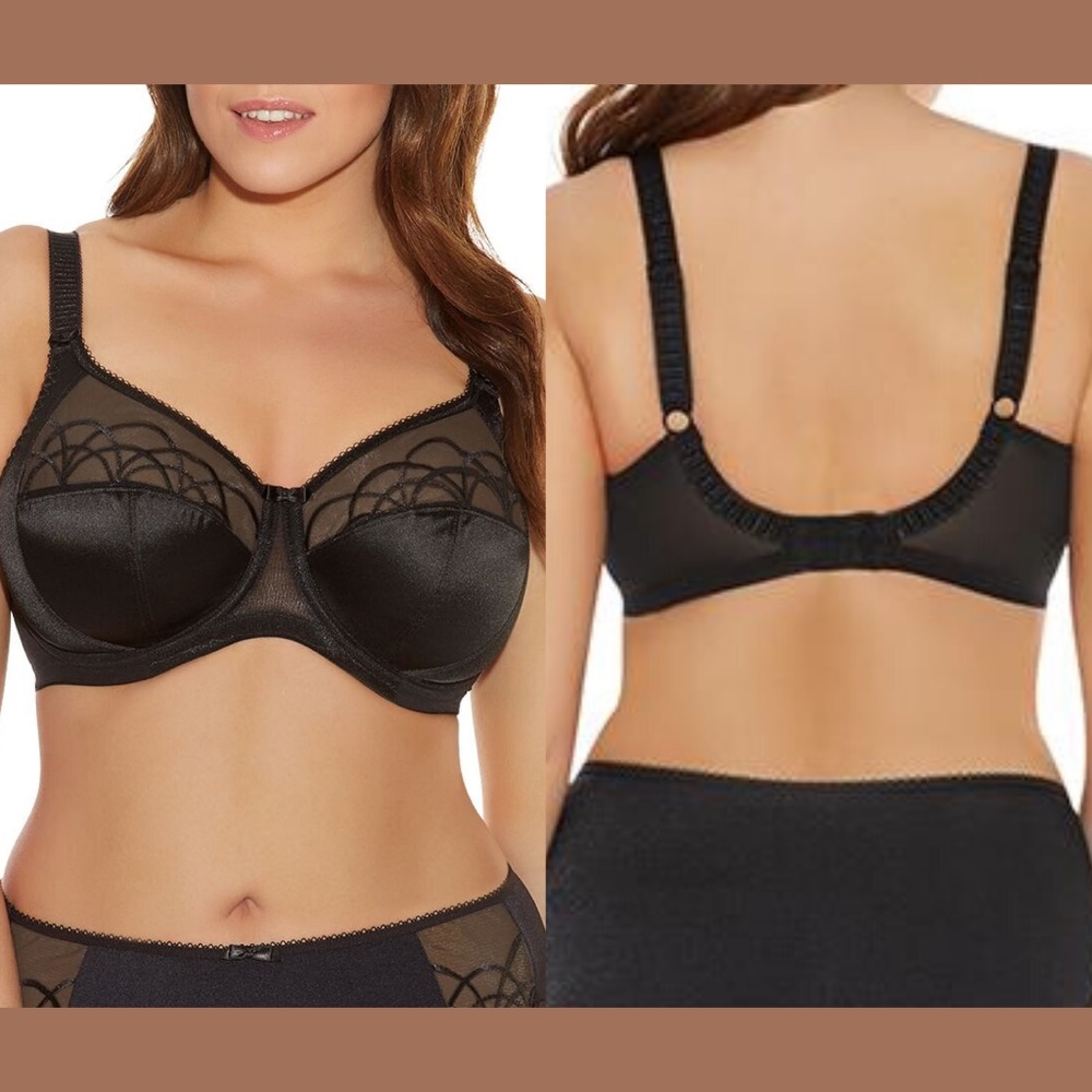 NEW $59 Elomi Black 'Cate' Underwire Bra SZ‎ 36K